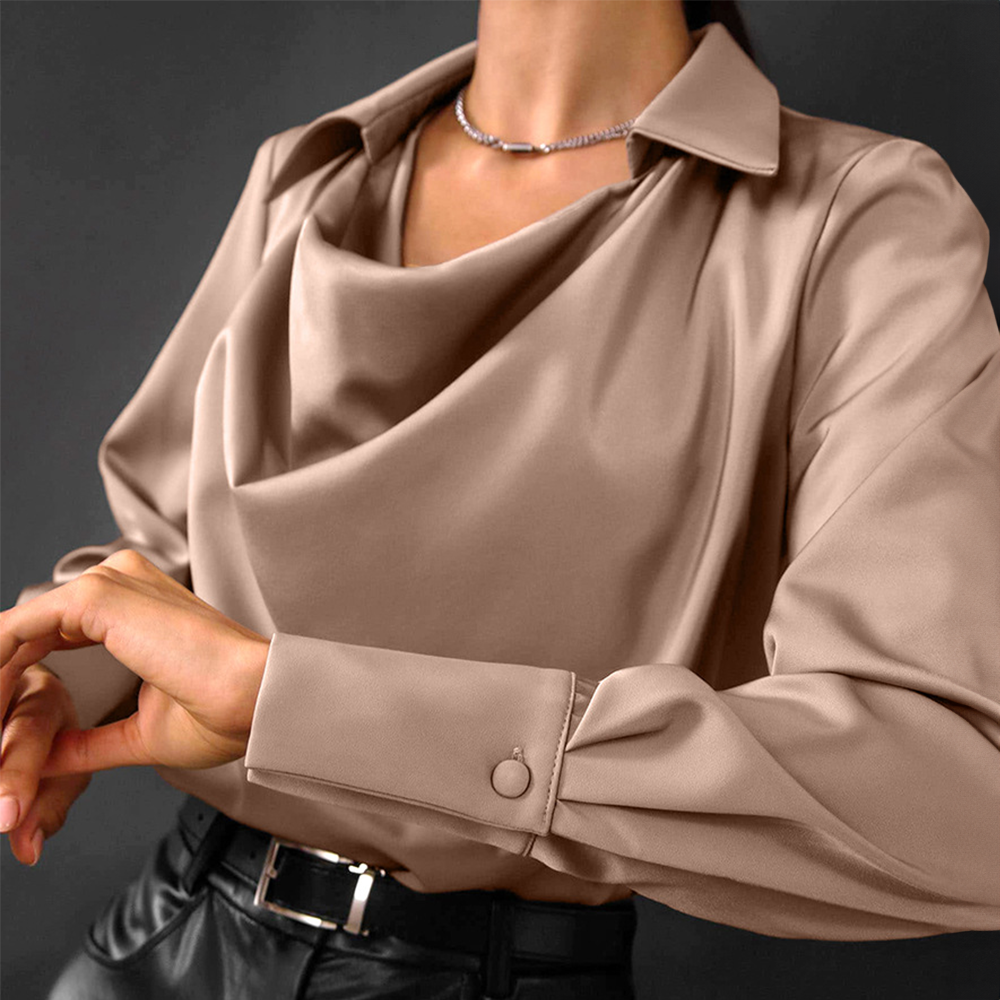 Blouse satinée femme - Élégance - Confort ultime-Chemisier-PARIS FEMME