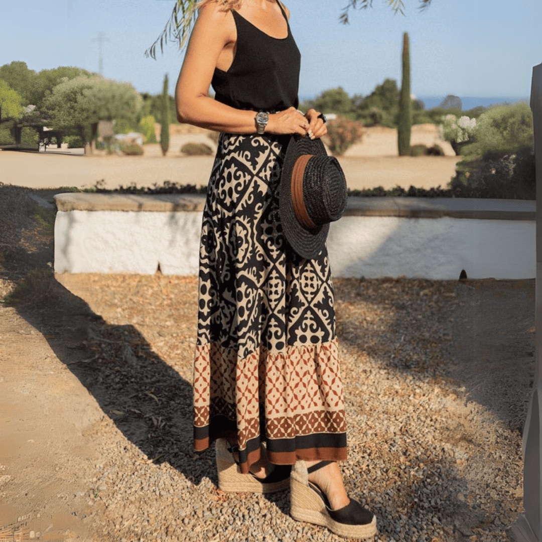Jupe midi Jadwinia à volants-skirt-PARIS FEMME