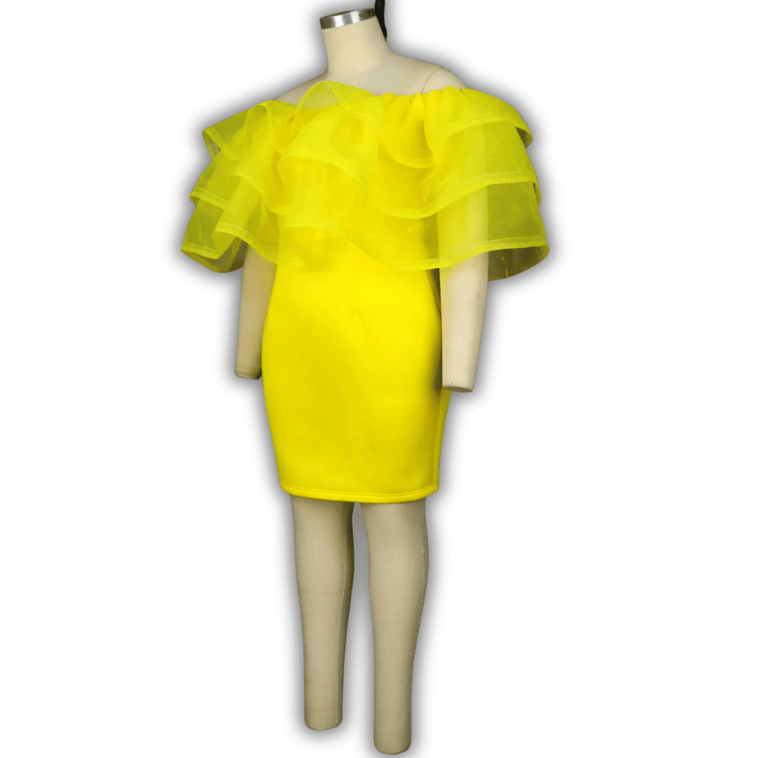 Robe Lila pour le bal de fin d'études avec manches froncées-Robes de Bal-PARIS FEMME