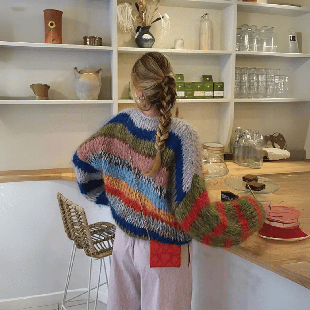Kamena Gilet en tricot coloré pour femmes-Pull Col Roulé pour Femme-PARIS FEMME