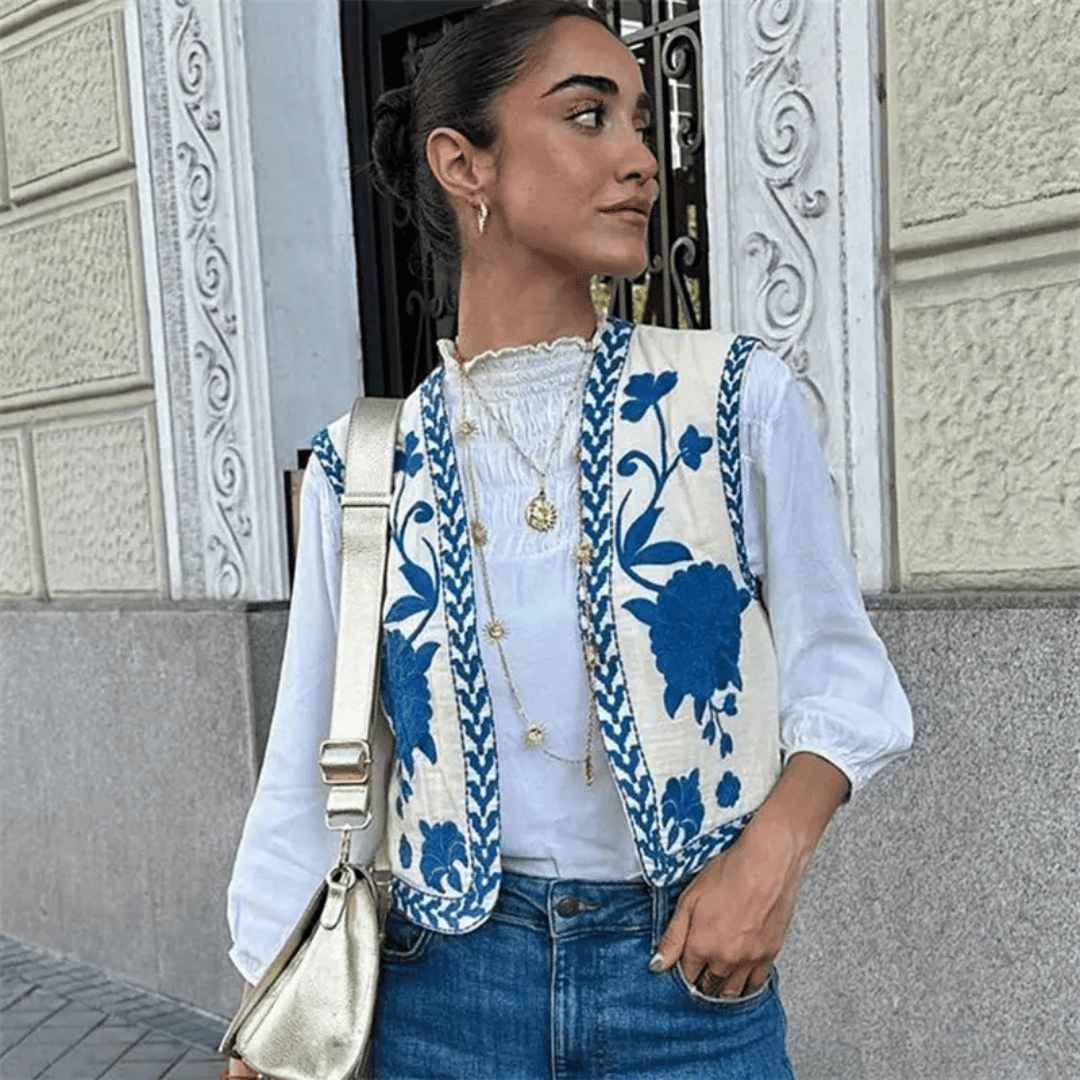 Zula Brodé Fleurs Gilet Femme-Pull Col Roulé pour Femme-PARIS FEMME