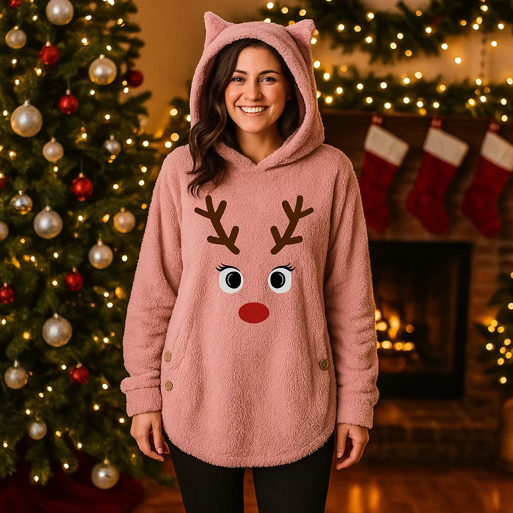 Hoodie de Noël Renne - Oreilles de Chat - Confort Festif