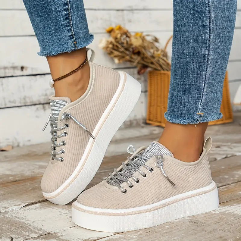 Baskets confortables femmes - Élastiques - Décontractées-Chaussures-PARIS FEMME