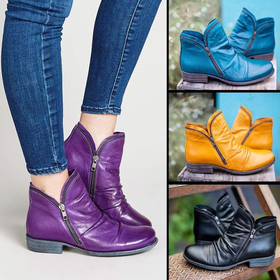 Bottes zippées en cuir durable pour femmes - Birgitta-Chaussures-PARIS FEMME
