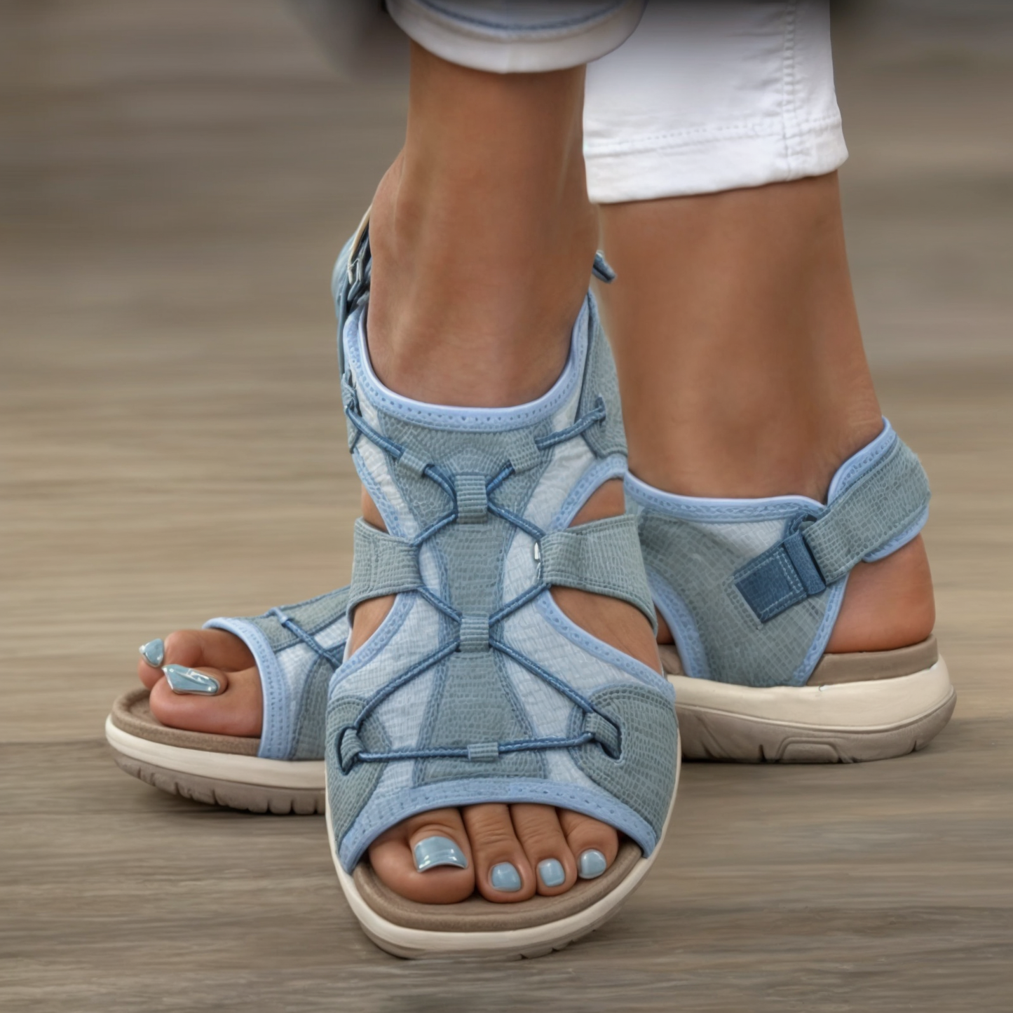 Sandales Rondes À Bout Ouvert - Confort - Élégance-Chaussures-PARIS FEMME