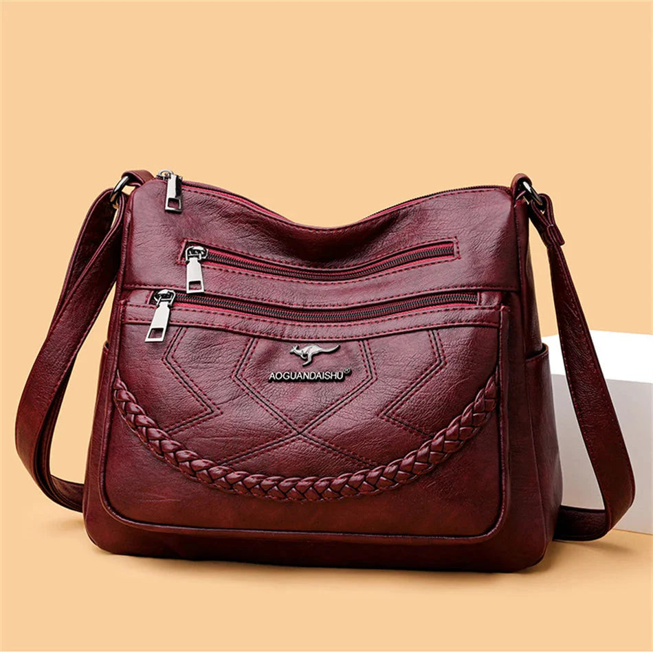 Sac bandoulière cuir souple luxe - Élégance - Chic-sac à main-PARIS FEMME