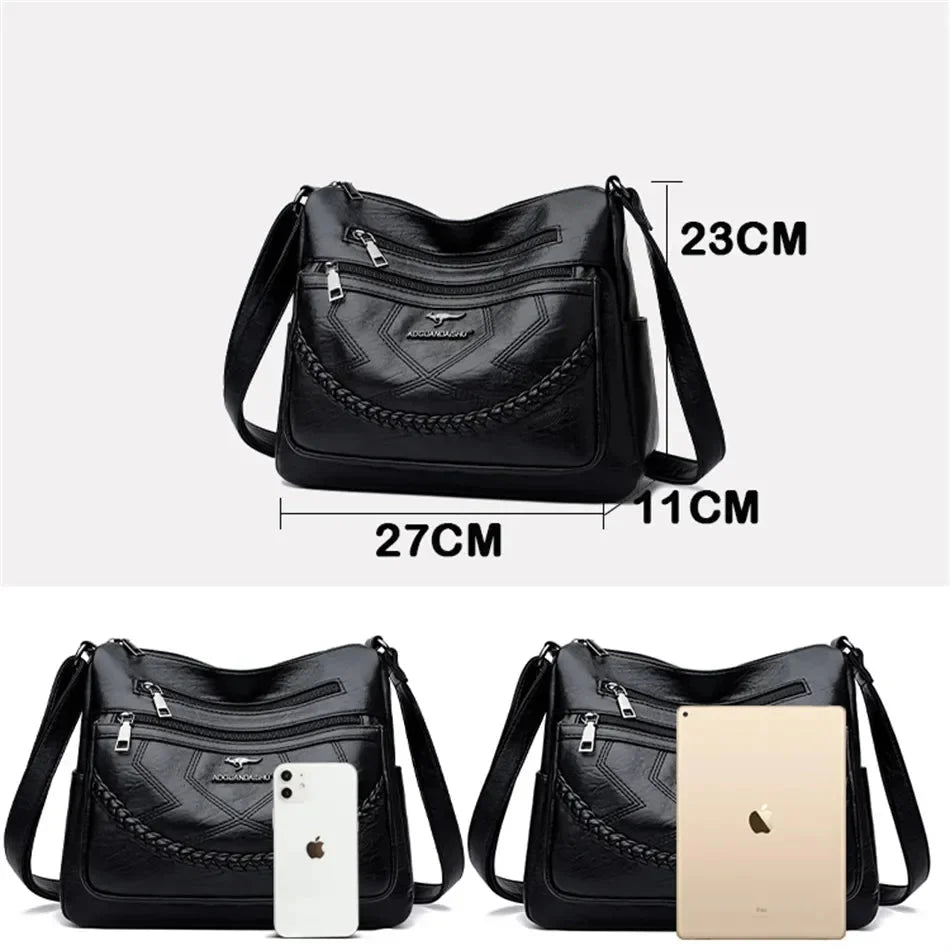 Sac bandoulière cuir souple luxe - Élégance - Chic-sac à main-PARIS FEMME