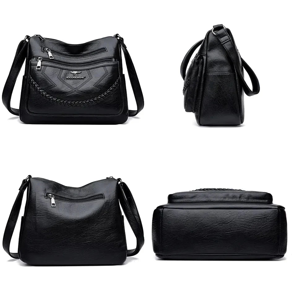 Sac bandoulière cuir souple luxe - Élégance - Chic-sac à main-PARIS FEMME