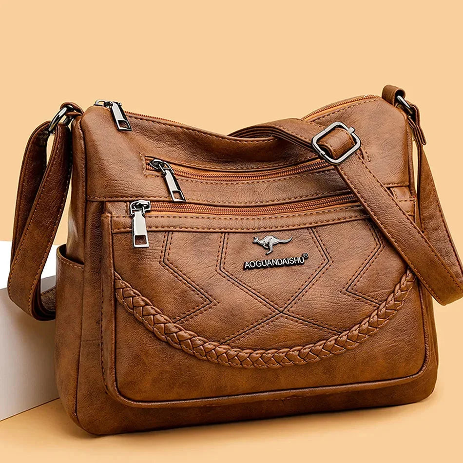 Sac bandoulière cuir souple luxe - Élégance - Chic-sac à main-PARIS FEMME