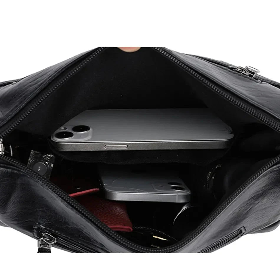 Sac bandoulière cuir souple luxe - Élégance - Chic-sac à main-PARIS FEMME