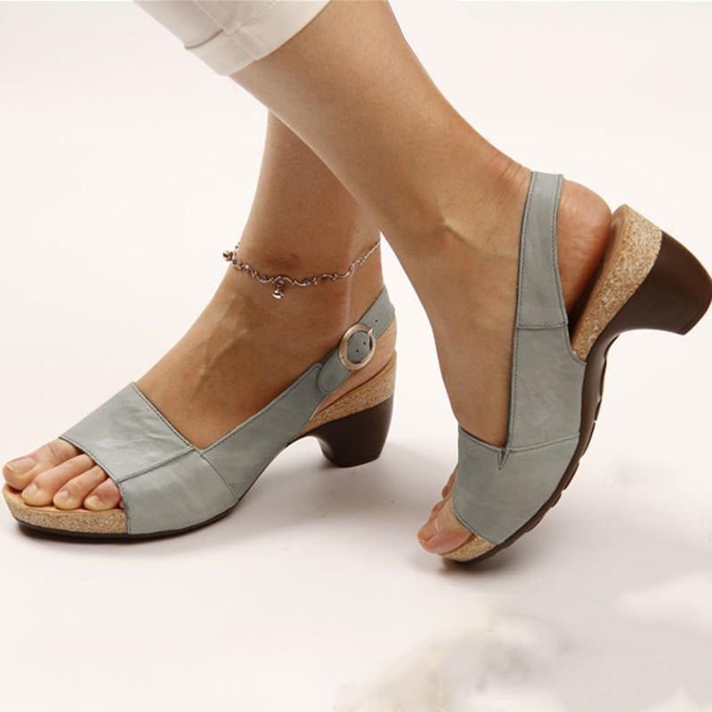 Sandales à talon moyen - Élégance - Confort - Mode-Chaussures-PARIS FEMME