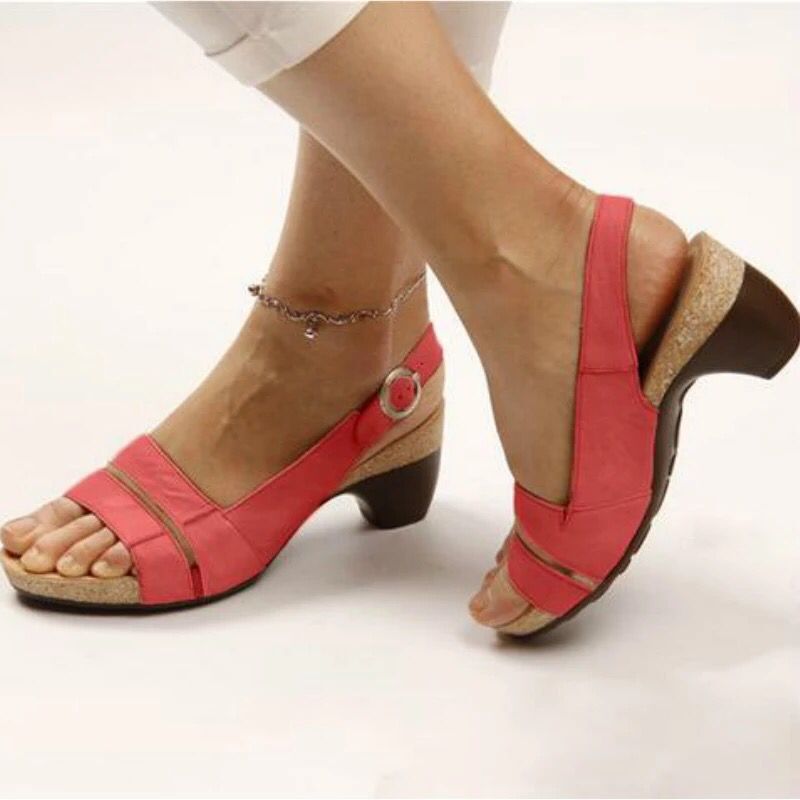 Sandales à talon moyen - Élégance - Confort - Mode-Chaussures-PARIS FEMME