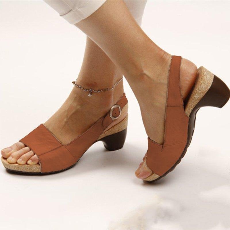 Sandales à talon moyen - Élégance - Confort - Mode-Chaussures-PARIS FEMME