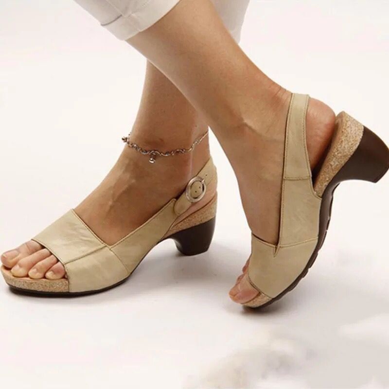 Sandales à talon moyen - Élégance - Confort - Mode-Chaussures-PARIS FEMME