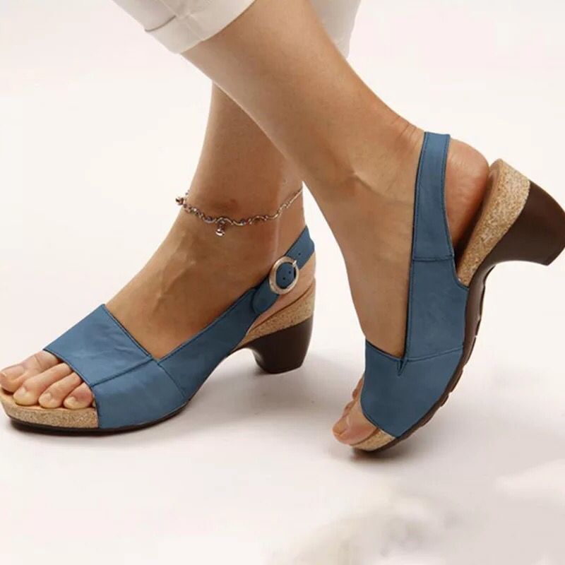 Sandales à talon moyen - Élégance - Confort - Mode-Chaussures-PARIS FEMME