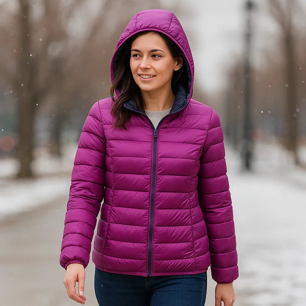 Parisfemme Doudoune Réversible Femme - 2-en-1 - Chaude - Légère - Hiver
