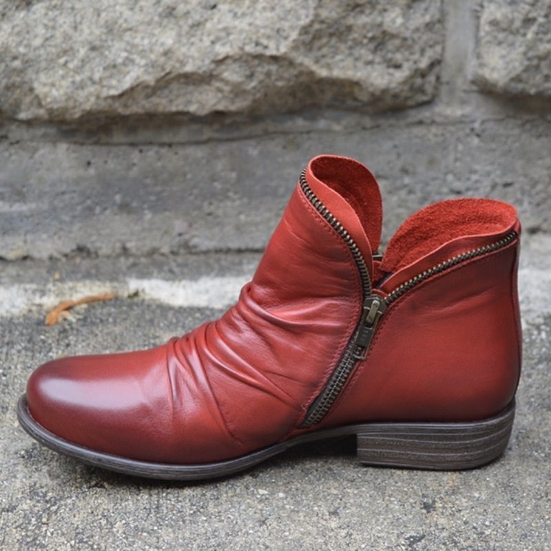 Bottes zippées en cuir durable pour femmes - Birgitta-Chaussures-PARIS FEMME