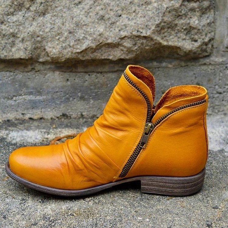 Bottes zippées en cuir durable pour femmes - Birgitta-Chaussures-PARIS FEMME