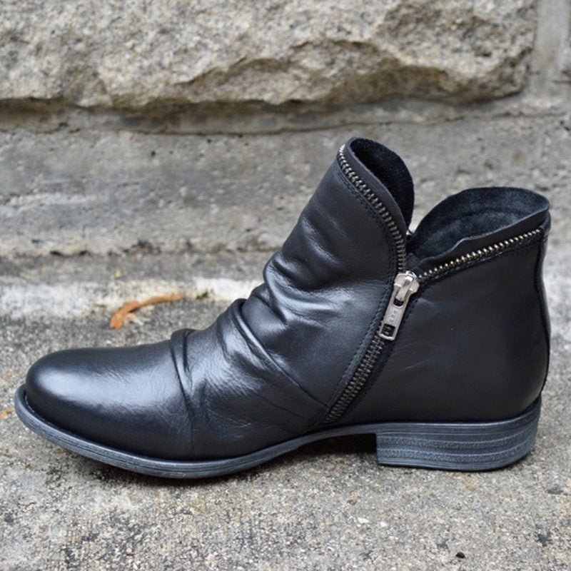Bottes zippées en cuir durable pour femmes - Birgitta-Chaussures-PARIS FEMME