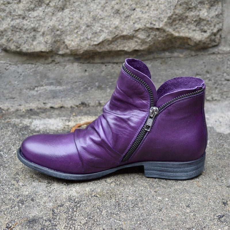 Bottes zippées en cuir durable pour femmes - Birgitta-Chaussures-PARIS FEMME
