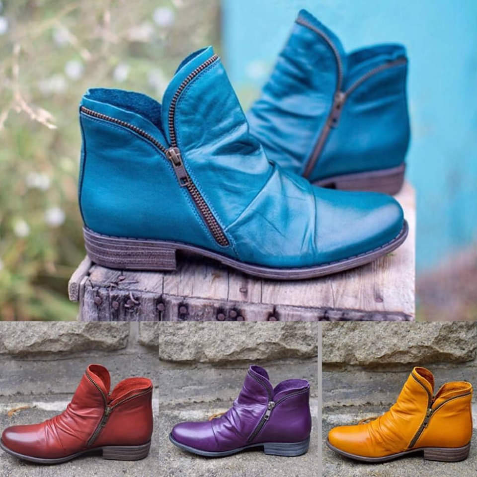 Bottes zippées en cuir durable pour femmes - Birgitta-Chaussures-PARIS FEMME
