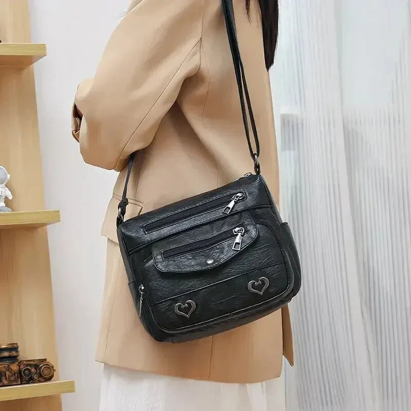 Sac à main vintage cuir souple - Love - Bandoulière-sac à main-PARIS FEMME