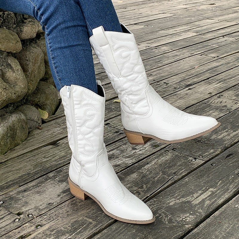 Bottes cowboy femmes métalliques - Style unique - Confort optimal-Chaussures-PARIS FEMME