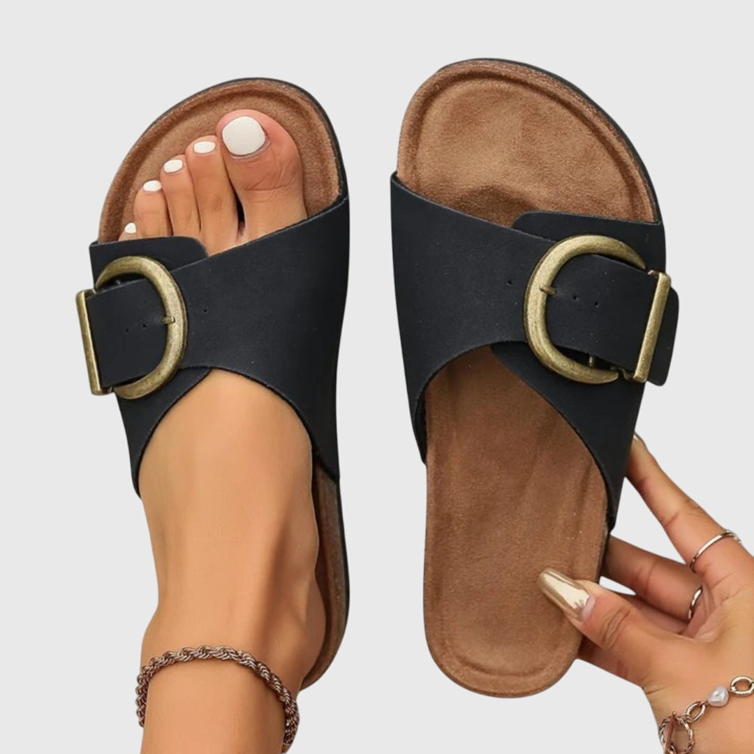 Sandales femme larges avec boucle | Confort quotidien