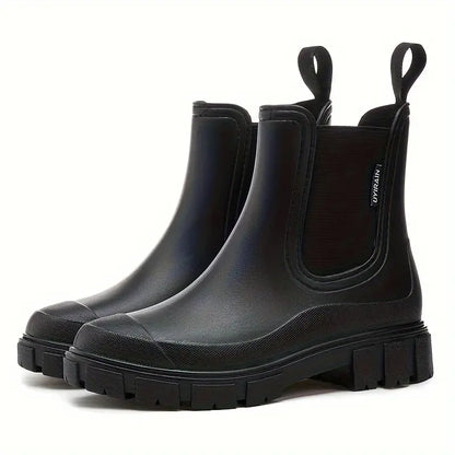 Bottes Chelsea femme imperméables | Talon bas, sans lacets
