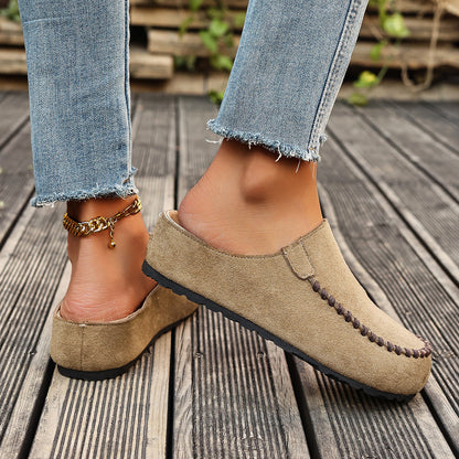 Women cushioned walking shoes breathable with flexible sole and rounded toe