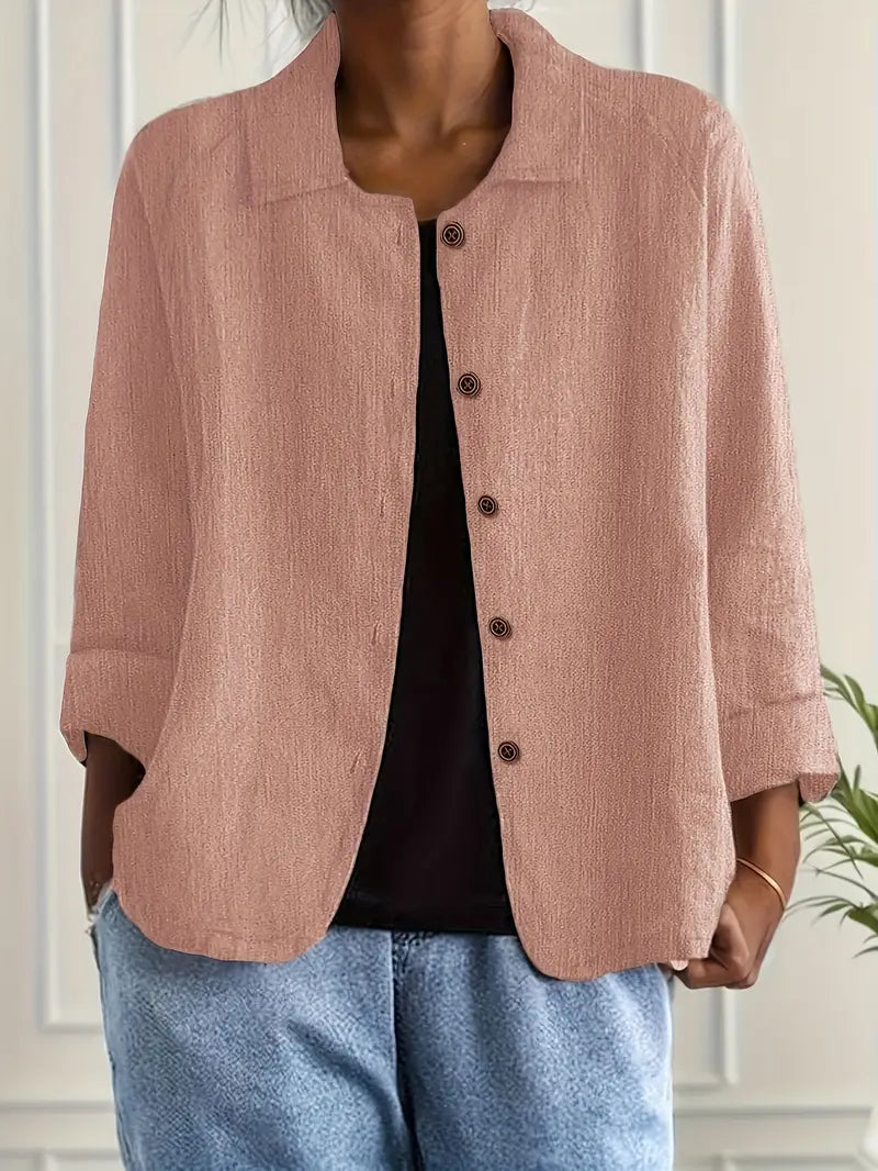 Cardigan-chemise léger | Coton-lin, coupes XS-3XL