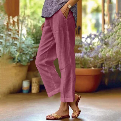 Pantalon Femme | Coupe Droite, Tissu Léger | Été