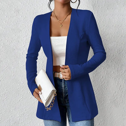 Blazer tailleur femme bouton simple coupe structurée col ouvert