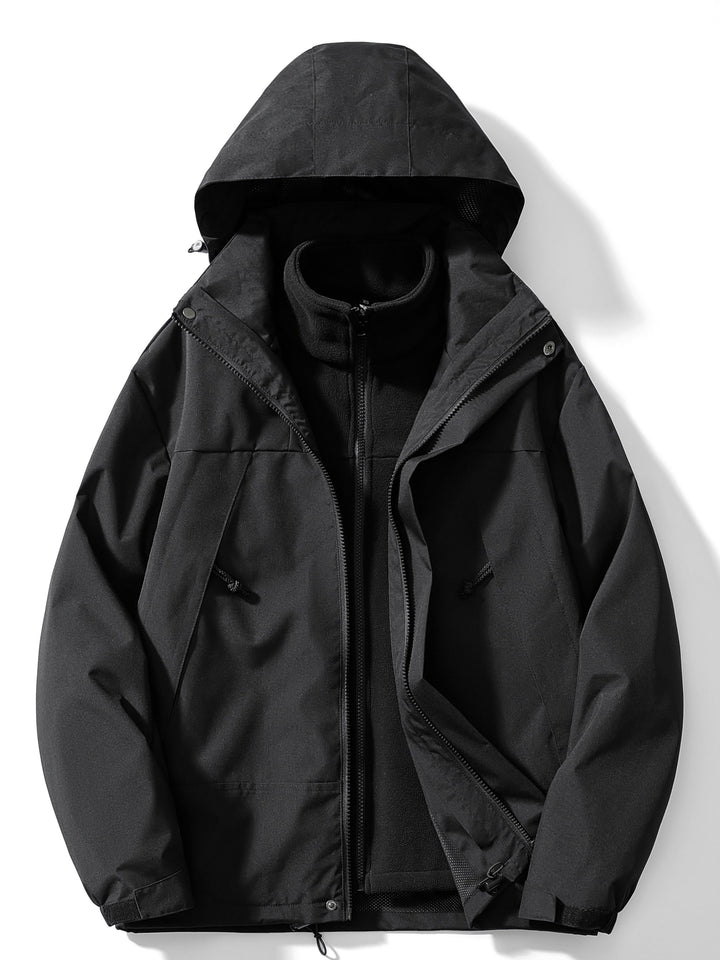 Veste Randonnée 3 en 1 Imperméable Coupe-Vent