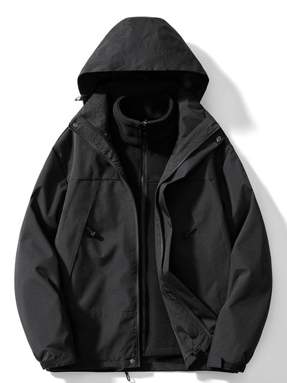 Veste Randonnée 3 en 1 Imperméable Coupe-Vent