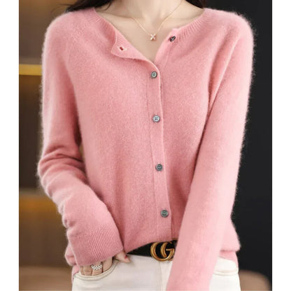 Cardigan en laine mérinos femme | Doux, respirant | Col rond
