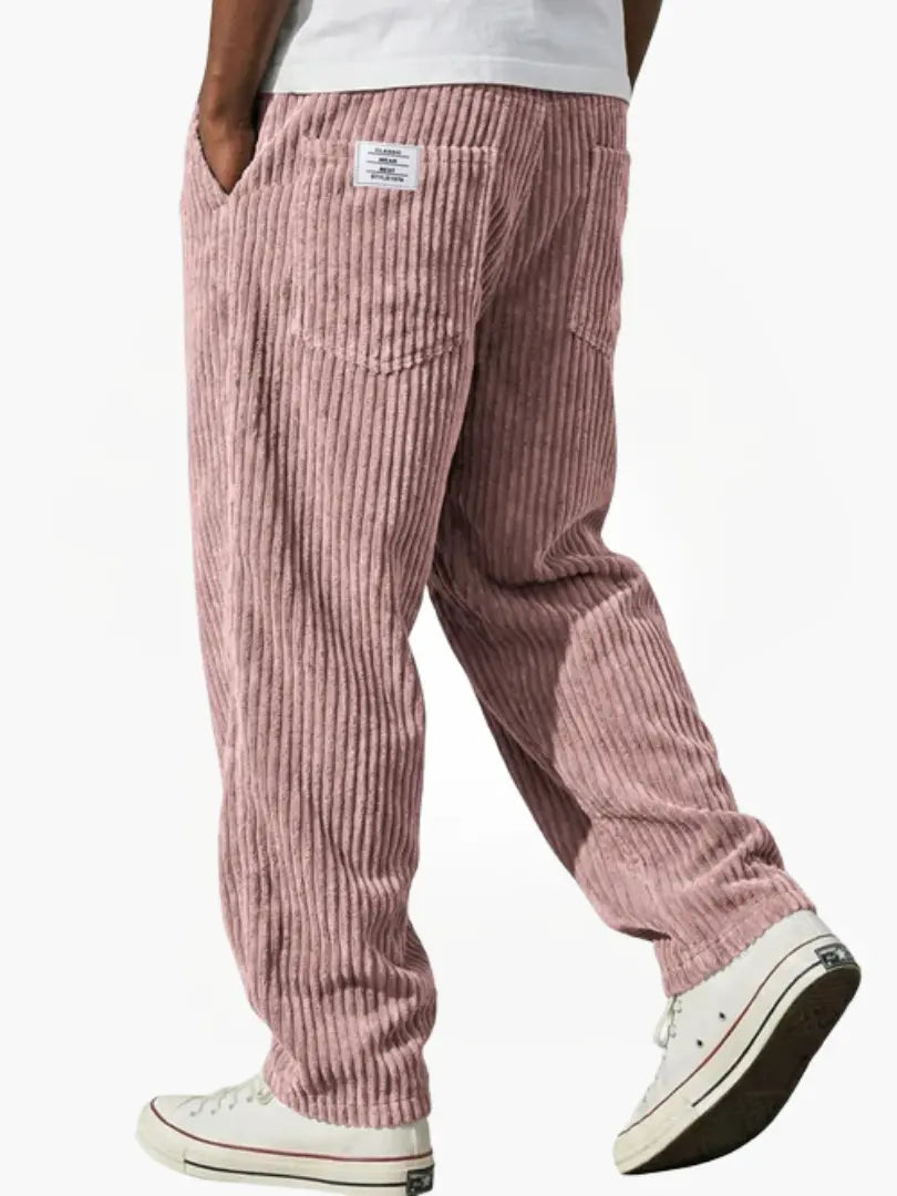 Pantalon homme texturé à cordon de serrage coupe décontractée disponible en plusieurs couleurs