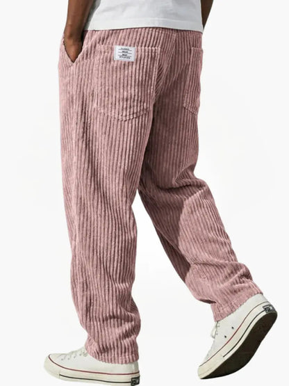 Pantalon homme texturé à cordon de serrage coupe décontractée disponible en plusieurs couleurs
