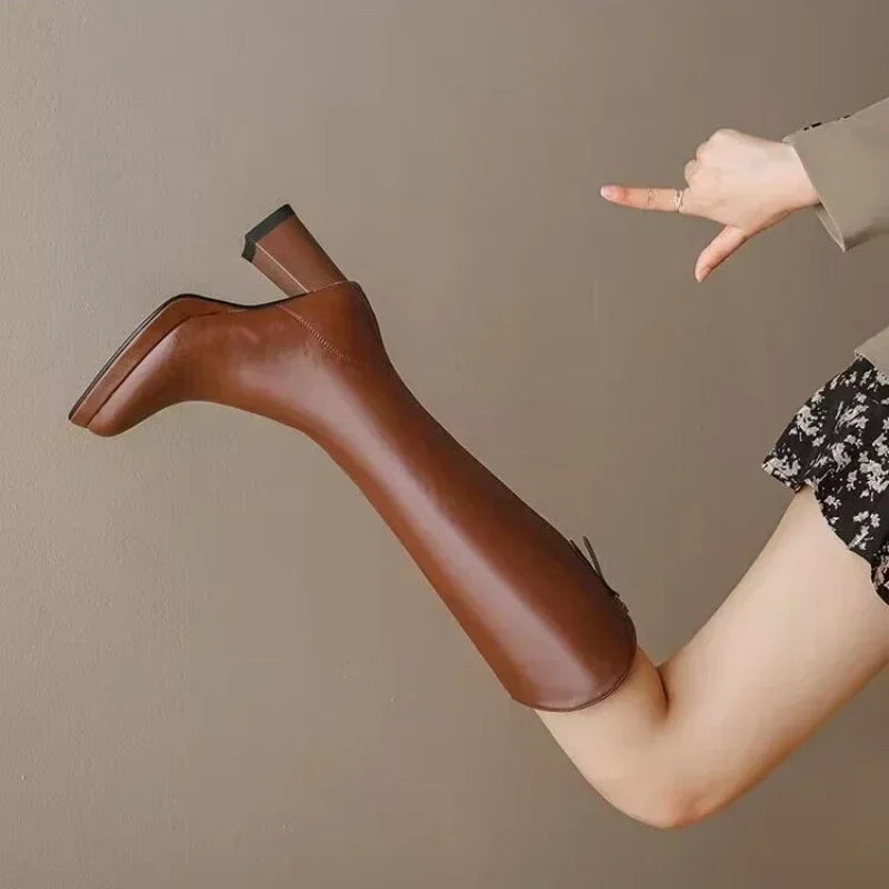 CARLA™ - Bottes hautes en cuir - Élégance et confort-Chaussures-PARIS FEMME