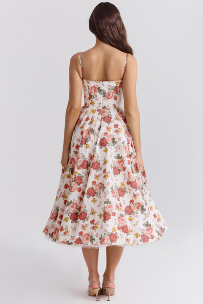 Amarielle - Robe Midi Élégante - Corset - Jupe Évasée - Robe de Bal
