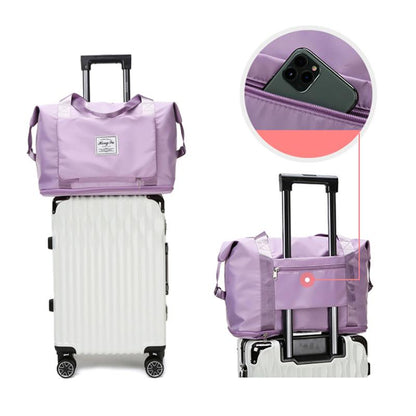 Sac de voyage | Pliable, extensible | Compartiment à chaussures, attachable aux bagages