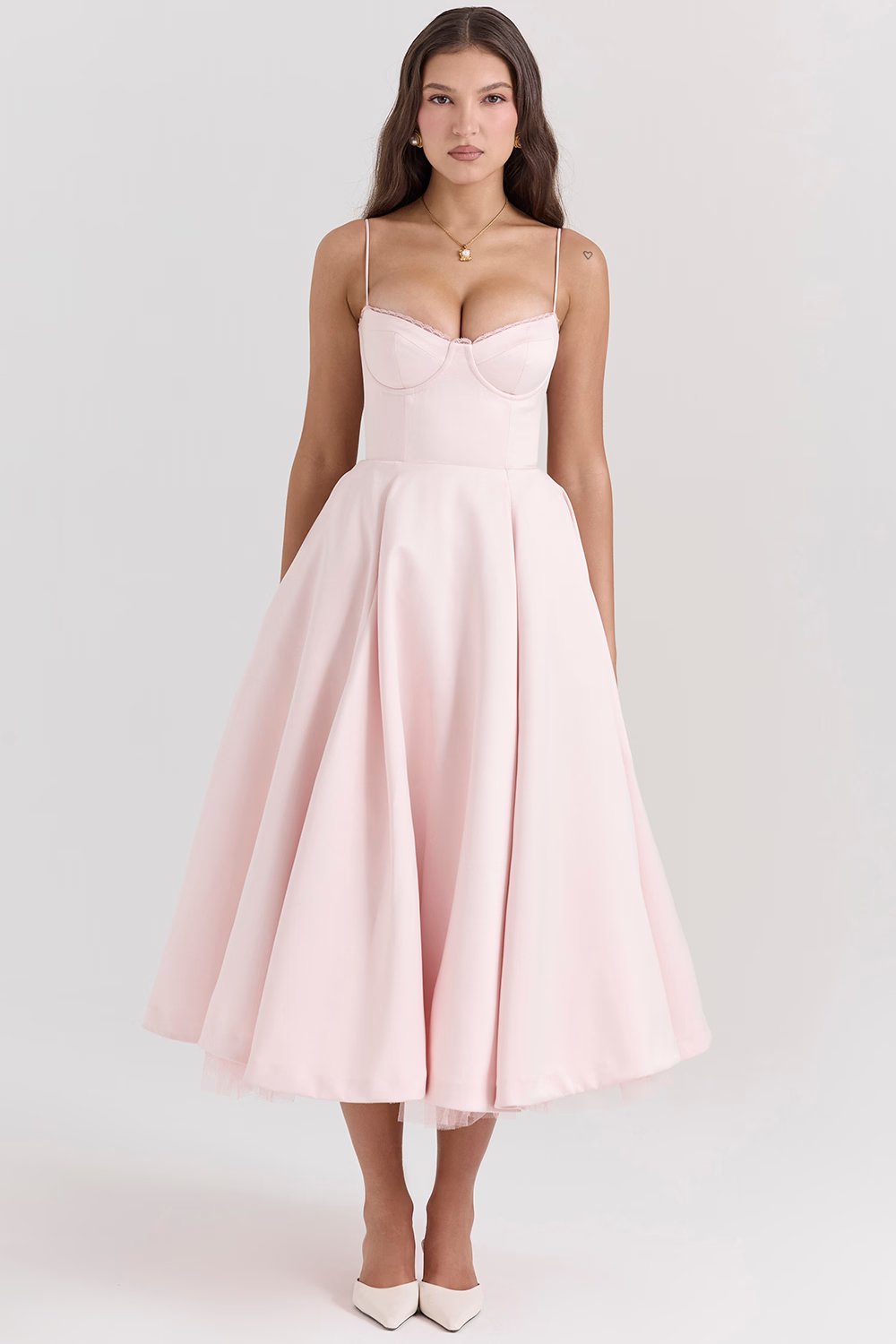 Amarielle - Robe Midi Élégante - Corset - Jupe Évasée - Robe de Bal