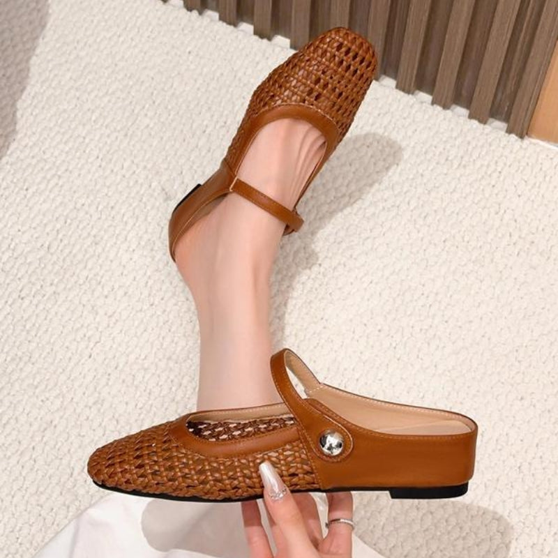 Femmes Mule Plates Tissées Orthopédique