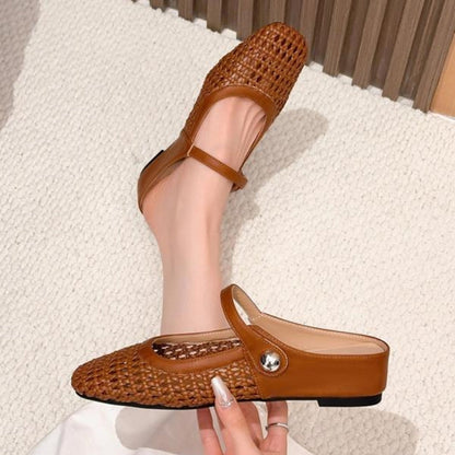 Femmes Mule Plates Tissées Orthopédique