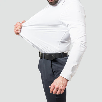 Chemise Homme Boutons | Blanc, Stretch Sans Repassage