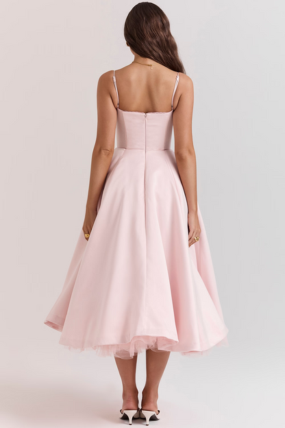 Amarielle - Robe Midi Élégante - Corset - Jupe Évasée - Robe de Bal