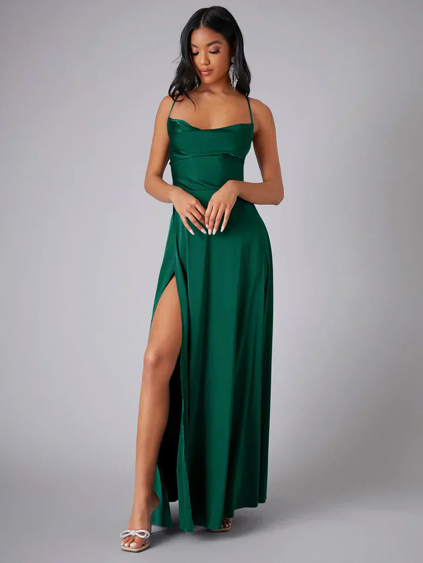 Robe de soirée maxi - fente haute - élégante