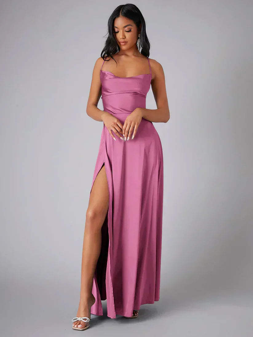 Robe de soirée maxi - fente haute - élégante