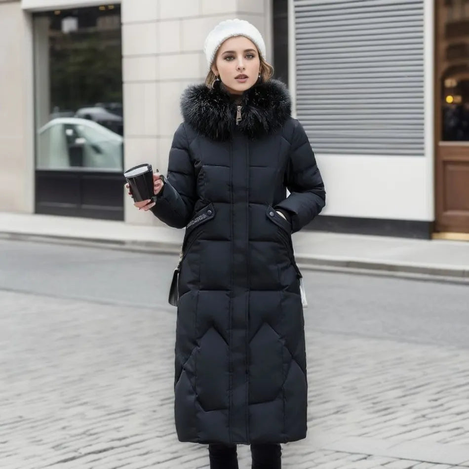 Manteau d'Hiver Stilla - Capuche en Fourrure Chaude - Élégant & Confortable