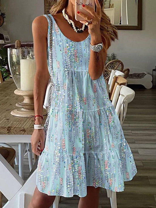 Robe Bohème Femme | Sans Manches, Coupe Fluide | Volants, Style Estival